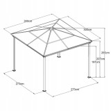 Garten Pergola Pavillon Terrassendach ALU- Libra I 3x3m GRINDI IN THE GARDEN - 3