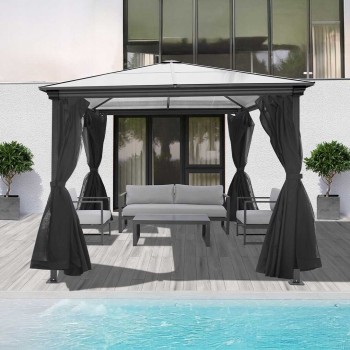 Garten Pergola Pavillon Terrassendach ALU- Libra I 3x3m GRINDI IN THE GARDEN - 4