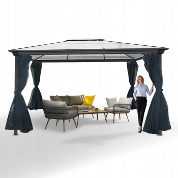 Garten Pergola Pavillon Terrassendach ALU - Libra II 4x3m GRINDI IN THE GARDEN - 2