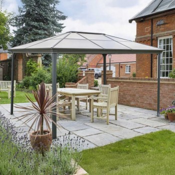 Garten Pergola Pavillon Terrassendach ALU - Libra II 4x3m GRINDI IN THE GARDEN - 4