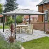 Garten Pergola Pavillon Terrassendach ALU - Libra II 4x3m GRINDI IN THE GARDEN - 4