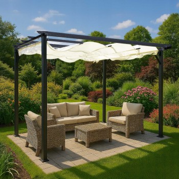 Garten Pergola Pavillon Terrassendach - Milos I 3x3m GRINDI IN THE GARDEN - 10