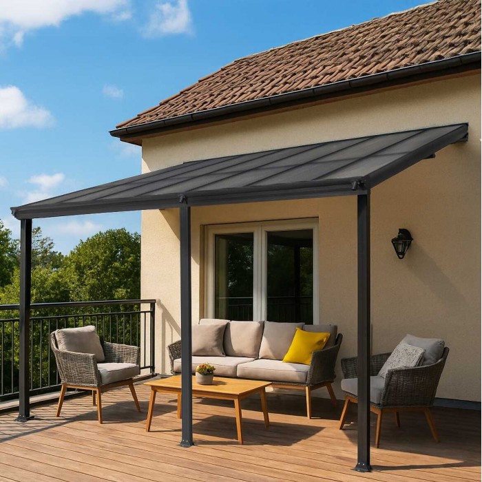Garten Pergola Pavillon Terrassendach Wandpergola - Nea II 4,3x3m GRINDI IN THE GARDEN - 1