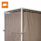 Doppel-Gartenliege mit Sonnendach, Lounge-Pavillon, Gartenschaukel - Kayan I - 207x147x205 braun GRINDI - 6