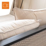 Doppel-Gartenliege mit Sonnendach, Lounge-Pavillon, Gartenschaukel - Sumba I - 236x180x210 beige GRINDI - 4