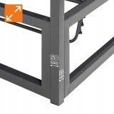 Doppel-Gartenliege mit Sonnendach, Pergola, Lounge-Pavillon  - Verula I - 195x195x195 grau GRINDI - 8