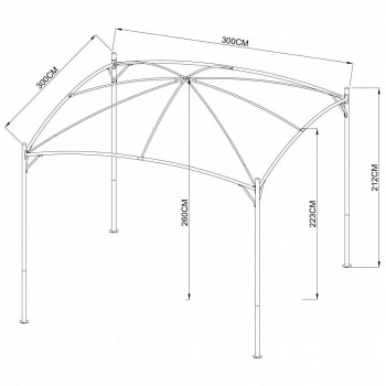 Garten Pergola Pavillon Terrassendach mit Stoffdach - Rinia - beige, 3x3m GRINDI - 3