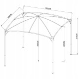 Garten Pergola Pavillon Terrassendach mit Stoffdach - Rinia - beige, 3x3m GRINDI - 3