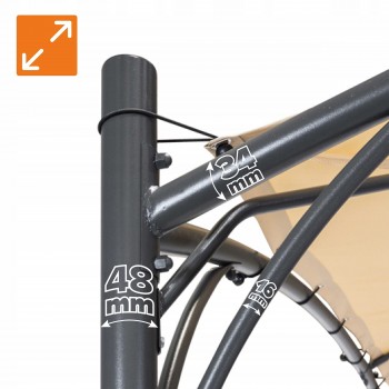 Garten Pergola Pavillon Terrassendach mit Stoffdach - Rinia - beige, 3x3m GRINDI - 5