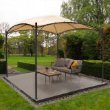 Garten Pergola Pavillon Terrassendach mit Stoffdach - Rinia - beige, 3x3m GRINDI - 7