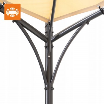 Garten Pergola Pavillon Terrassendach mit Stoffdach - Rinia - beige, 3x3m GRINDI - 9