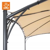 Garten Pergola Pavillon Terrassendach mit Stoffdach - Rinia - beige, 3x3m GRINDI - 10