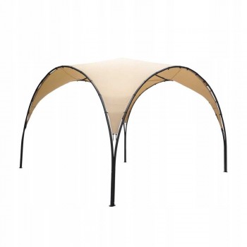 Garten Pergola Pavillon Terrassendach mit Stoffdach - Simi - beige, 3,8x3,8m GRINDI - 1