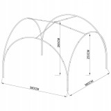 Garten Pergola Pavillon Terrassendach mit Stoffdach - Simi - beige, 3,8x3,8m GRINDI - 4