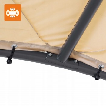 Garten Pergola Pavillon Terrassendach mit Stoffdach - Simi - beige, 3,8x3,8m GRINDI - 9