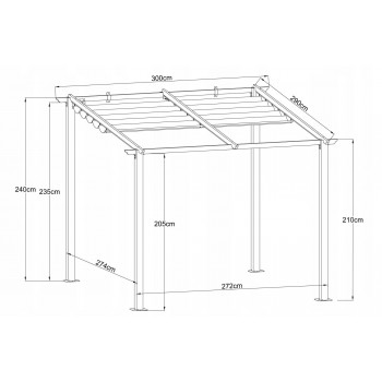 Garten Pergola Pavillon Terrassendach - Keros 3x2,9m GRINDI IN THE GARDEN - 4