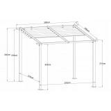 Garten Pergola Pavillon Terrassendach - Keros 3x2,9m GRINDI IN THE GARDEN - 4