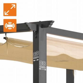 Garten Pergola Pavillon Terrassendach - Keros 3x2,9m GRINDI IN THE GARDEN - 5