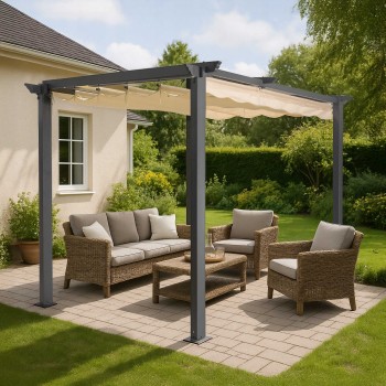 Garten Pergola Pavillon Terrassendach - Keros 3x2,9m GRINDI IN THE GARDEN - 6