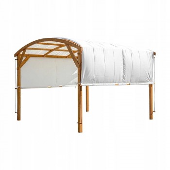 Garten Pergola Pavillon aus Holz mit verstellbares Stoffdach - Moha I - 3,2x3,1m GRINDI - 1