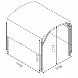 Garten Pergola Pavillon aus Holz mit verstellbares Stoffdach - Moha I - 3,2x3,1m GRINDI - 4