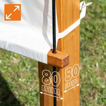 Garten Pergola Pavillon aus Holz mit verstellbares Stoffdach - Moha I - 3,2x3,1m GRINDI - 5