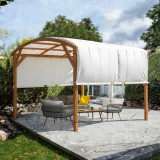Garten Pergola Pavillon aus Holz mit verstellbares Stoffdach - Moha I - 3,2x3,1m GRINDI - 6