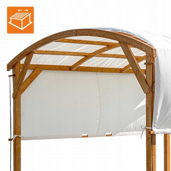 Garten Pergola Pavillon aus Holz mit verstellbares Stoffdach - Moha I - 3,2x3,1m GRINDI - 10