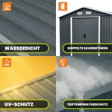 Gerätehaus Geräteschuppen Gartenhaus aus Metall - Sorbus I - 131x194x200cm GRINDI IN THE GARDEN - 15