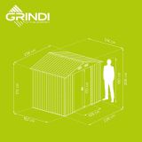 Gerätehaus Geräteschuppen Gartenhaus aus Metall - Sorbus II - 174x236x206cm GRINDI IN THE GARDEN - 5