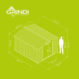 Gerätehaus Geräteschuppen Gartenhaus aus Metall - Sorbus V - 367x322x217 GRINDI IN THE GARDEN - 7