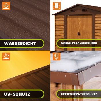 Gerätehaus Geräteschuppen Gartenhaus aus Metall - Arbor I - 152x193x203cm GRINDI IN THE GARDEN - 8