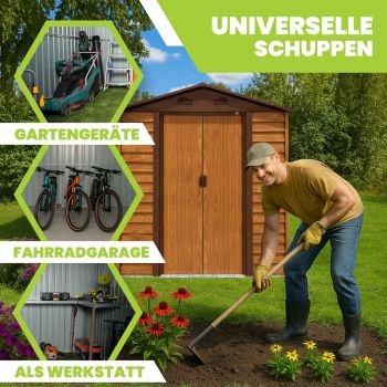 Gerätehaus Geräteschuppen Gartenhaus aus Metall - Arbor II - 195x236x209 GRINDI IN THE GARDEN - 5