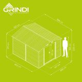 Gerätehaus Geräteschuppen Gartenhaus aus Metall - Arbor V - 366x321x220 GRINDI IN THE GARDEN - 7