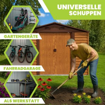 Gerätehaus Geräteschuppen Gartenhaus aus Metall - Arbor V - 366x321x220 GRINDI IN THE GARDEN - 6