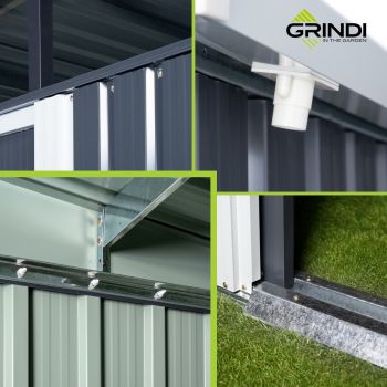 Gerätehaus Geräteschuppen Gartenhaus aus Metall - Ribes - 193x238x203cm GRINDI IN THE GARDEN - 6