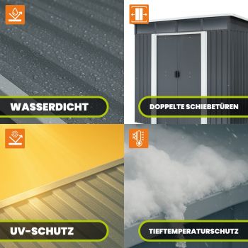 Gerätehaus Geräteschuppen Gartenhaus aus Metall - Ribes III - 279x238x202 GRINDI IN THE GARDEN - 2