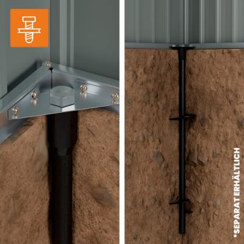 Gerätehaus Geräteschuppen Gartenhaus aus Metall - Ribes III - 279x238x202 GRINDI IN THE GARDEN - 6