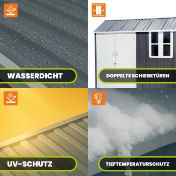 Gerätehaus Geräteschuppen Gartenhaus aus Metall - Betula - 172x259x229 GRINDI IN THE GARDEN - 7