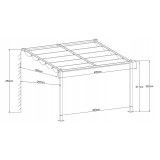 Garten Pergola Pavillon Terrassendach Wandpergola Siros 3x4m GRINDI IN THE GARDEN - 3