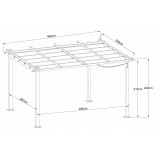 Garten Pergola Pavillon Terrassendach - Milos II 3x4m GRINDI IN THE GARDEN - 3