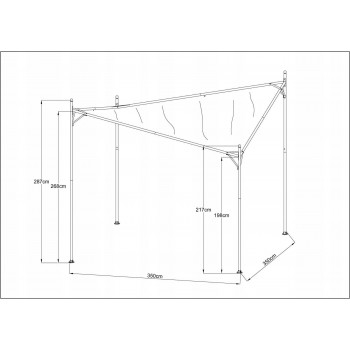 Garten Pergola Pavillon Terrassendach - Ikaria 350x350cm GRINDI IN THE GARDEN - 3