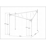 Garten Pergola Pavillon Terrassendach - Ikaria 350x350cm GRINDI IN THE GARDEN - 3