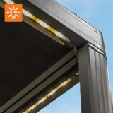 Terrassenpergola, Grau, Aluminium mit automatisches Dach + Led - Paros I 3x4m GRINDI IN THE GARDEN - 12