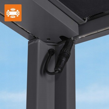 Terrassenpergola, Grau, Aluminium mit automatisches Dach + Led - Paros I 3x4m GRINDI IN THE GARDEN - 13