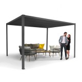 Terrassenpergola, Graue, Aluminium mit Automatisches Dach - Paros I 3x4m GRINDI IN THE GARDEN - 2
