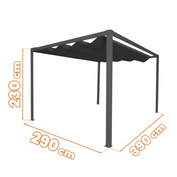 Terrassenpergola, Graue, Aluminium mit Automatisches Dach - Paros I 3x4m GRINDI IN THE GARDEN - 3