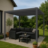 Terrassenpergola, Graue, Aluminium mit Automatisches Dach - Paros I 3x4m GRINDI IN THE GARDEN - 14