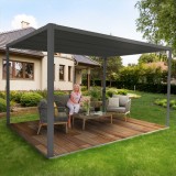 Terrassenpergola, Graue, Aluminium mit Automatisches Dach - Paros I 3x4m GRINDI IN THE GARDEN - 15