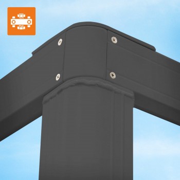 Terrassenpergola, Graue, Aluminium mit Automatisches Dach - Paros I 3x4m GRINDI IN THE GARDEN - 7